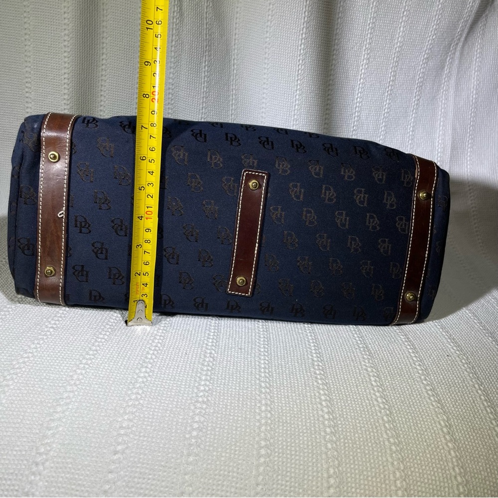 Dooney & Bourke‎ - Navy & Brown Large Canvas & Leather Tote Bag - Picture 6 of 8